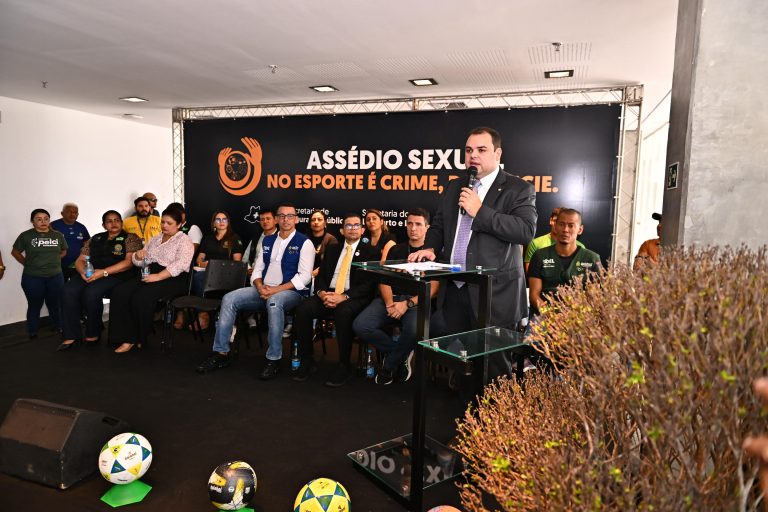 Roberto Cidade reforça combate à violência no esporte durante lançamento de campanha ‘Assédio Sexual no Esporte é Crime. Denuncie!’